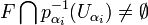 F \bigcap p_{\alpha_i}^{-1}(U_{\alpha_i})\ne \empty
