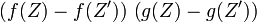 \left(f(Z)-f(Z^{\prime})\right)\,\left(g(Z)-g(Z^{\prime})\right)