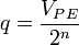 q = \frac{V_{PE}}{2^{n}}