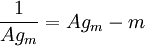 \frac1{Ag_m} = Ag_{m}-m 