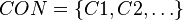 CON = \lbrace C1,C2,\dots \rbrace