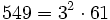 549 = 3^2 \cdot  61