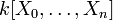k[X_0,\ldots,X_n]