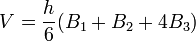 V = \frac h6 (B_1 + B_2 + 4B_3)