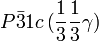 P\bar{3}1c\,(\frac{1}{3}\frac{1}{3}\gamma)