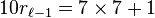 10r_{\ell-1} = 7 \times 7 + 1