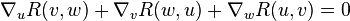 \nabla_uR(v,w)+\nabla_vR(w,u)+\nabla_w R(u,v) = 0