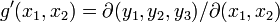 g'(x_1,x_2)= \partial (y_1,y_2,y_3)/\partial (x_1,x_2)