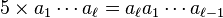 5\times a_1\cdots a_{\ell} = a_{\ell}a_1\cdots a_{\ell-1}