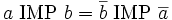 a\ \operatorname{IMP}\ b = \overline{b}\ \operatorname{IMP}\ \overline{a}