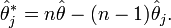 \hat\theta_j^\ast = n \hat\theta - (n-1) \hat\theta_{j}.
