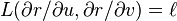 L(\partial r/\partial u, \partial r/\partial v)=\ell