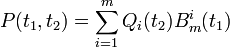 P(t_1,t_2) = \sum_{i=1}^m Q_{i} (t_2) B_m^i (t_1)