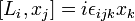 [L_i, x_j] = i\epsilon_{ijk} x_k \,
