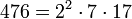 476 = 2^2 \cdot  7 \cdot  17