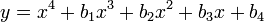 y = x^4+b_1x^3+b_2x^2+b_3x+b_4\,