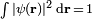 \scriptstyle \int |\psi(\mathbf r)|^2 \, \mathrm{d}\mathbf{r}\, = \,1
