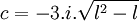  c = -3.i.\sqrt{l^2 - l} ~