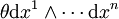 \theta\mathrm dx^1\wedge\cdots\mathrm dx^n