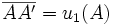 \overline{AA'} = u_1(A)