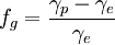 f_g=\frac{\gamma_p-\gamma_e}{\gamma_e}