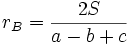 r_B = \frac{2S}{a-b+c}