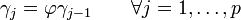 \gamma_j=\varphi \gamma_{j-1} \qquad \forall j=1,\ldots,p