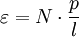 \varepsilon = N \cdot \frac{p}{l}