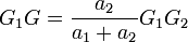 G_1G = \frac{a_2}{a_1+a_2}G_1G_2