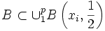 B \subset \cup_1^p B\left(x_i,\frac{1}{2}\right)