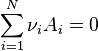  \sum_{i=1}^N \nu_{i} A_{i} = 0 