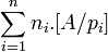   \sum_{i=1}^n n_i.[A/p_i] 