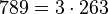  789=3 \cdot  263
