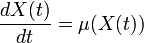 \frac{dX(t)}{dt}=\mu(X(t))