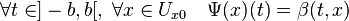 \forall t \in ]-b,b[,\;\forall x \in U_{x0} \quad \Psi(x)(t) = \beta(t,x)