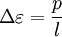 \Delta \varepsilon = \frac{p}{l}