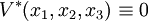 V^*(x_1,x_2,x_3) \equiv 0