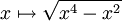 x \mapsto \sqrt{x^4-x^2}