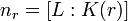 \displaystyle n_r=[L:K(r)]