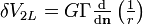 \delta V_{2L} = G\Gamma \tfrac{\mathrm d}{\mathrm d\mathbf n}\left( \tfrac{1}{r} \right)