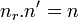 \displaystyle n_r.n' = n