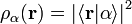 \rho_\alpha(\mathbf{r})={|\langle\mathbf{r}|\alpha\rangle|}^2