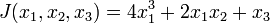 J(x_1,x_2,x_3)=4 x_1^3 + 2 x_1 x_2 +x_3