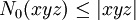 N_0(xyz)\le |xyz|