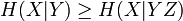 H(X|Y) \geq H(X|YZ)