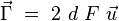  \vec{\Gamma} \ = \ 2 \ d \ F \  \vec{u} 