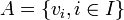 A=\{v_i,i\in I\}