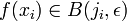 f(x_i)\in B(j_i,\epsilon)