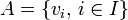 A=\{v_i,\, i\in I\}