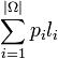 \sum_{i=1}^{|\Omega|}p_i l_i